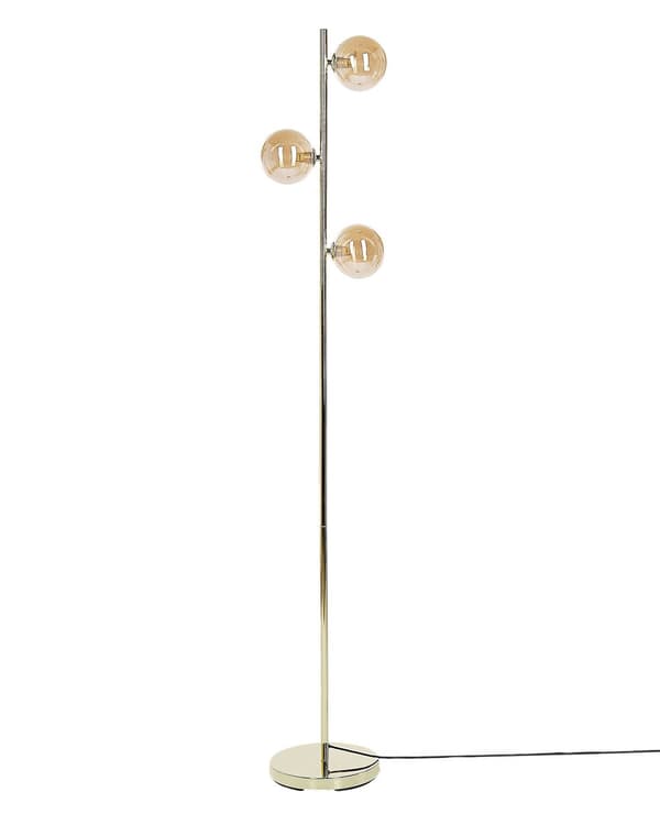 Gulvlampe Gull Stål Glass 3 lyspærer Moderne design Glamour Lampe Belysning Dekorativ