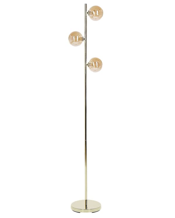Gulvlampe Gull Stål Glass 3 lyspærer Moderne design Glamour Lampe Belysning Dekorativ