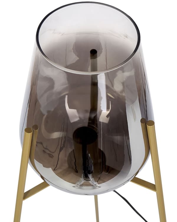 Gulvlampe Gull Stål Glass 55 x 133 x 55 cm Stativfot Rund lampeskjerm Moderne design Glamour Belysning Dekorativ