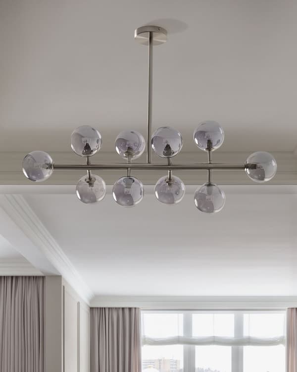 Pendellampe Sølv Stål Glass 10 lyspærer Moderne design Glamour Taklampe Taklys Dekorativ Stue Spisestue