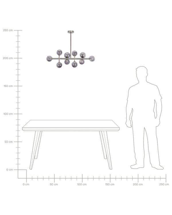 Pendellampe Sølv Stål Glass 10 lyspærer Moderne design Glamour Taklampe Taklys Dekorativ Stue Spisestue