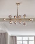 Miniatyrbilde 2 av 9: Pendellampe Sølv Stål Glass 10 lyspærer Moderne design Glamour Taklampe Taklys Dekorativ Stue Spisestue