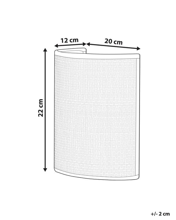 Væglampe Natur rattan 22cm Halvtrommeskærm Sengebord Lys Soveværelse Stue Boho Rustik