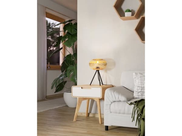 EGLO AMSFIELD 1 BORD E27 SORT/NATUR