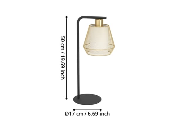 EGLO CITADEL BORD E27 SORT/BM