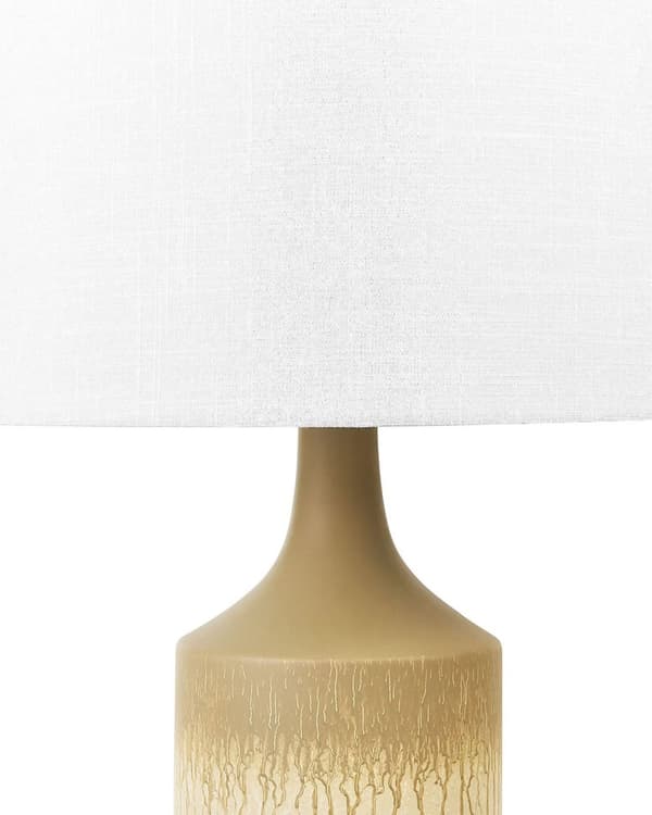 Pöytävalaisin beige harmaa 40 x 64 x 40 cm keraaminen pellava puuvilla moderni max 40W