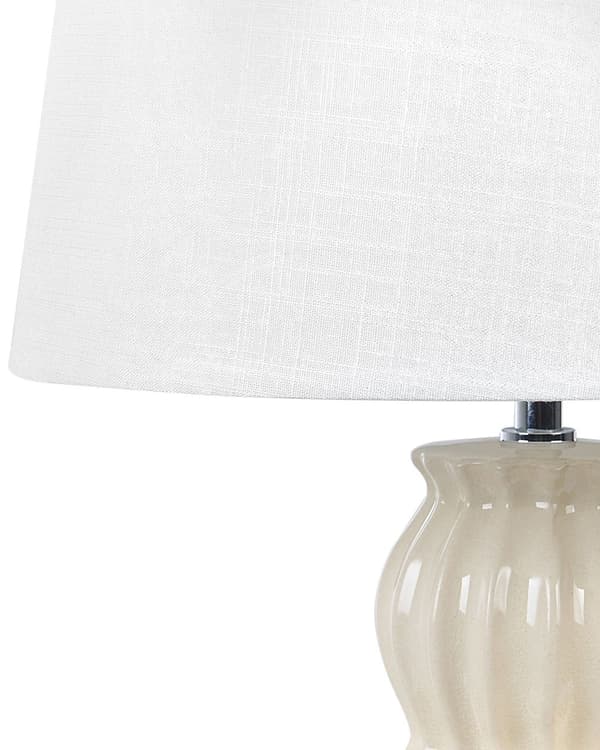 Pöytävalaisin beige 30 x 46 x 30 cm keraaminen pellava puuvilla pyöreä moderni glamour max 40W