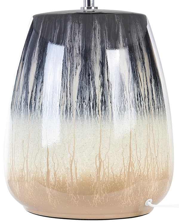 Pöytävalaisin harmaa beige 48 x 63 x 48 cm keraaminen pellava puuvilla moderni perinteinen max 40W