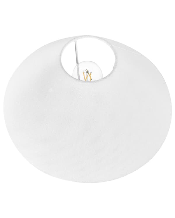 Bordlampe Lys Beige og Blå Keramik 41 cm Hvid Kegleskærm Håndlavet Sengebord Stue Soveværelsesbelysning