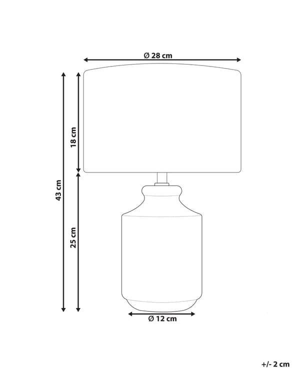 Bordlampe Grå Keramikk 44 cm Kjegleskjerm Geometrisk mønster Belysning Moderne Nattlampe Nattbord Stue Soverom