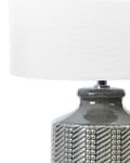 Miniatyrbilde 6 av 9: Bordlampe Grå Keramikk 44 cm Kjegleskjerm Geometrisk mønster Belysning Moderne Nattlampe Nattbord Stue Soverom