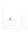 Miniatyrbilde 9 av 9: Bordlampe Grå Keramikk 44 cm Kjegleskjerm Geometrisk mønster Belysning Moderne Nattlampe Nattbord Stue Soverom