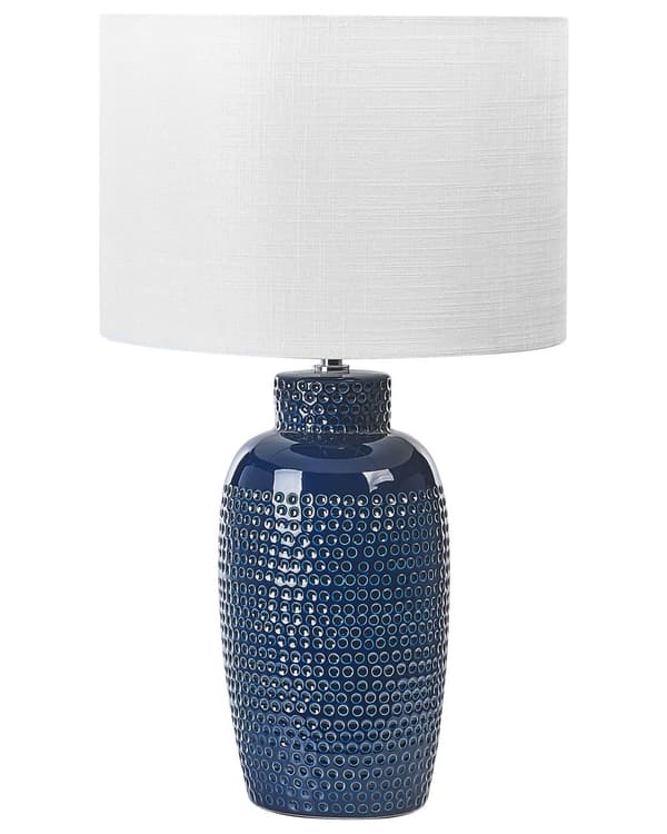 Bordlampe Marineblå Keramikk 53 cm Kjegleskjerm Belysning Moderne Nattlampe Nattbord Stue Soverom