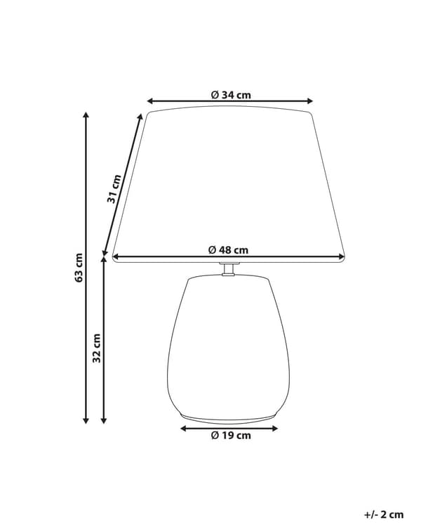 Bordlampe Grå Beige Keramikk 63 cm Hvit kjegleskjerm Belysning Moderne Nattlampe Nattbord Stue Soverom