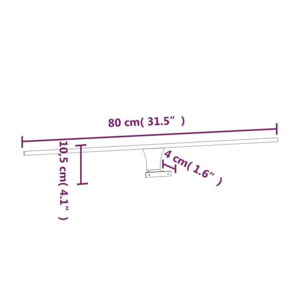 vidaXL Spegellampa LED 7,5 W varmvit 80 cm 3000 K