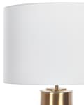 Miniatyrbilde 8 av 11: Bordlampe Gull Gjennomsiktig Glass Sokkel med hvit trommelform Stoffskjerm Moderne