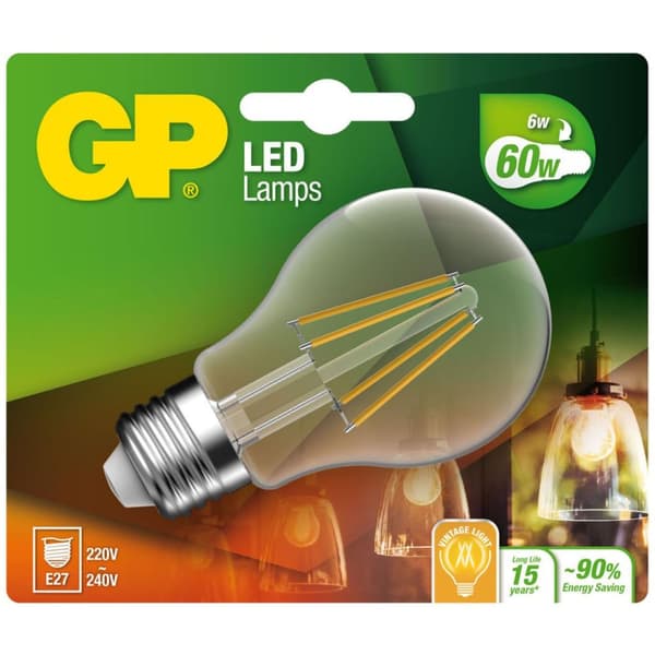 GP Belysning Gp Led Classic Fila. 6w E27