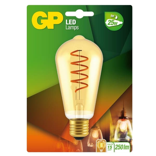 GP Belysning Gp Led Spiralflame St64 5w E27