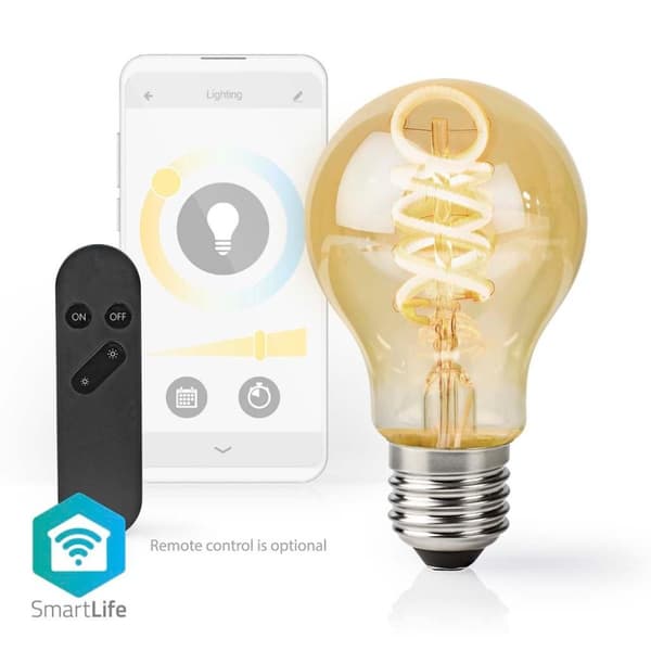 Nedis WIFILRT10A60 Smartlife LED-glödtrådslampa Wi-fi E27 360 Lm 4,9 W Varm Till Sval Vit 1800 - 6500 K Glas Android&trade; / Ios Peer