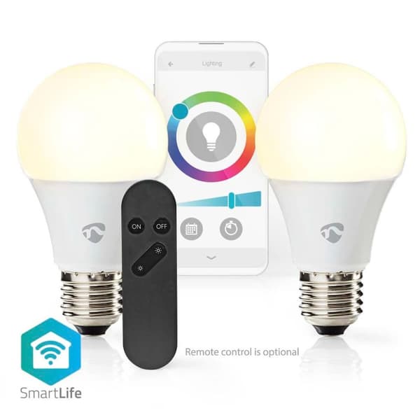 Nedis WIFILRC20E27 Smartlife Multicolour Polttimo Wi-fi E27 806 Lm 9 W RGB / Lämmin tai kylmä valkoinen Android&trade; / Ios Peer