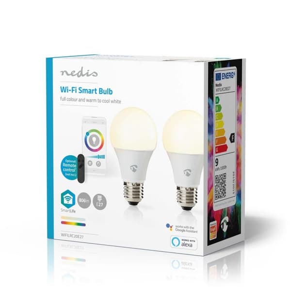 Nedis WIFILRC20E27 Smartlife Multicolour Polttimo Wi-fi E27 806 Lm 9 W RGB / Lämmin tai kylmä valkoinen Android&trade; / Ios Peer