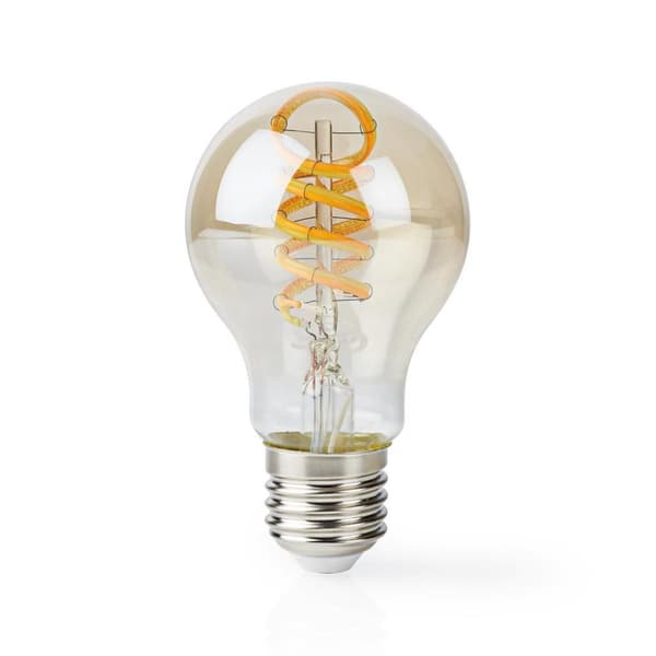 Nedis WIFILT10GDA60 Wi-Fi varm till kall vit LED-glödlampa Twisted E27 A60 5,5 W 350 Lm
