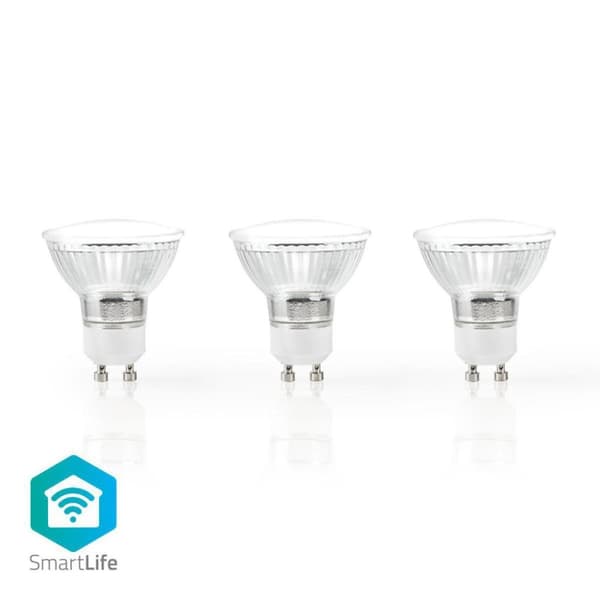 Nedis WIFILW31CRGU10 Wi-fi Smart LED-lampa Varmvit Gu10 3-pack