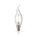 Miniatyrbillede 1 af 4: Nedis LEDBFE14CANFT2 Retro LED glødetrådspære E14 buet spids stearinlys 4,8 W 470 Lm