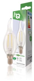 Miniatyrbillede 1 af 5: HQ HQLFE14FLTP001 Led Retro Filament Pære E14 Buet stearinlys 2 W 210 Lm 2700 K