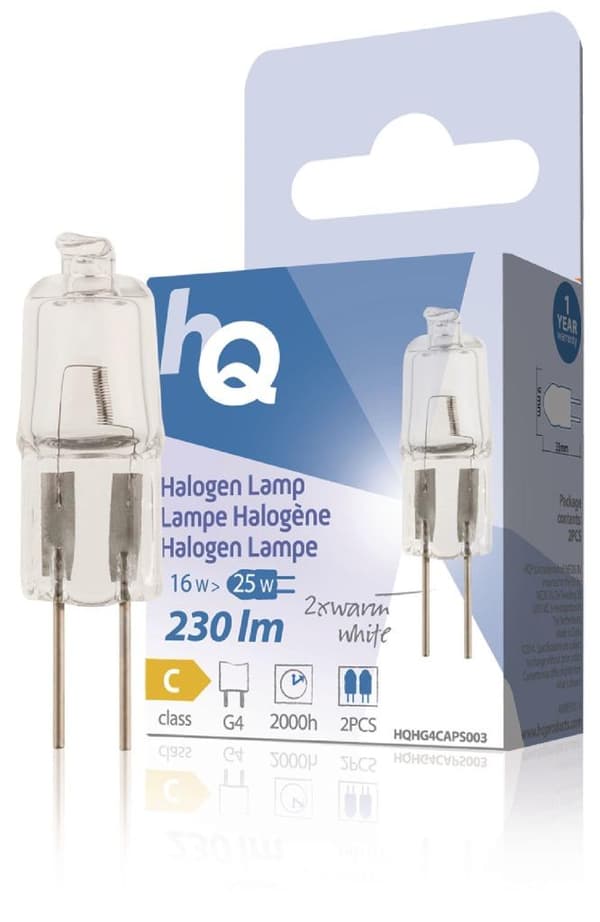 HQ Hqhg4 caps003 halogeenipolttimokapseli G4 16 W 230 Lm 2 800 K