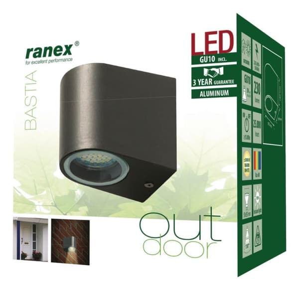 Ranex Ra-5000332 Led ulkoseinävalaisin ruostumattomasta teräksestä