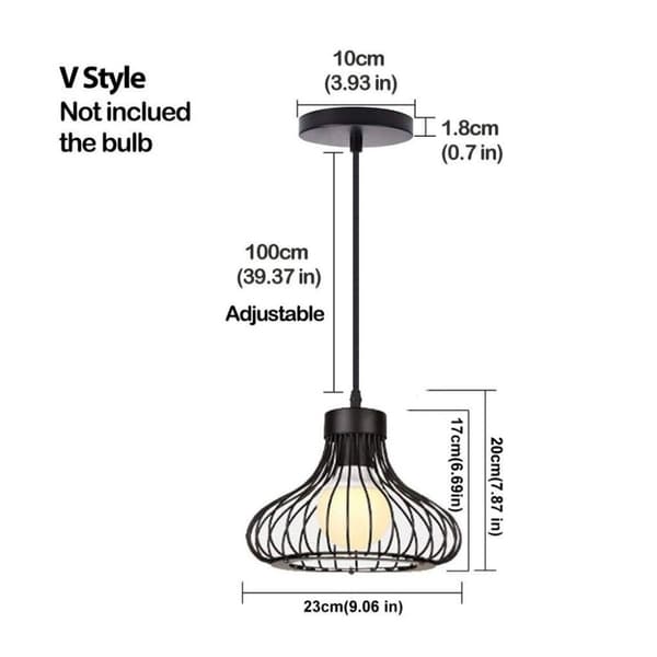 Homestyle Pro MK013-B teollisuusriippuvalaisin 23x20 cm musta/metalli