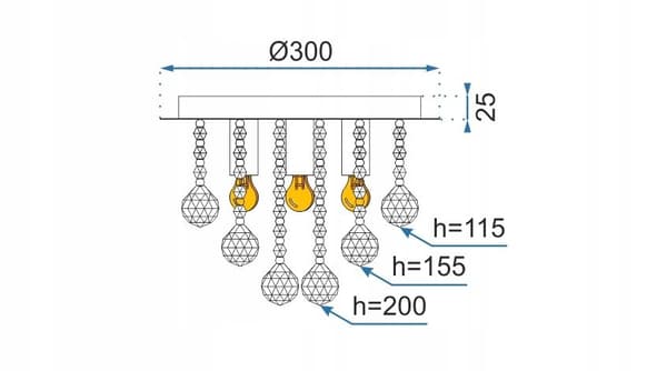 KRISTALLIKATTOLAMPPU PLAFOND GLAMOUR 392179