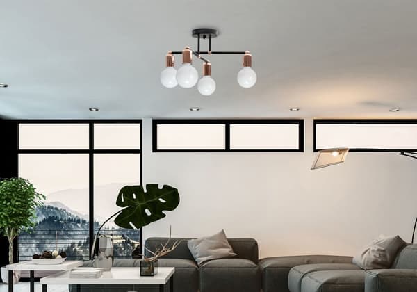 TAK HÄNGANDE LAMPA FYRDUBBEL 392200 ROSÉGULD