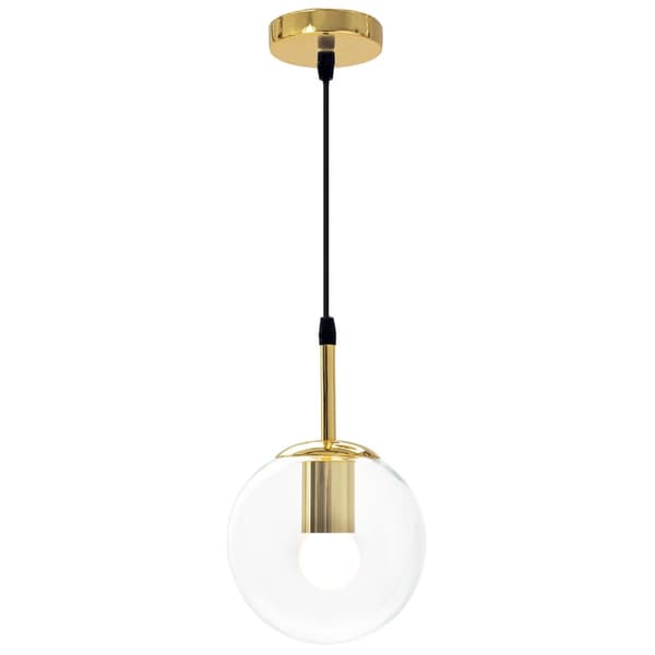 GLAS SFÄR HÄNGANDE TAKLAMPA APP686-1CP GULD