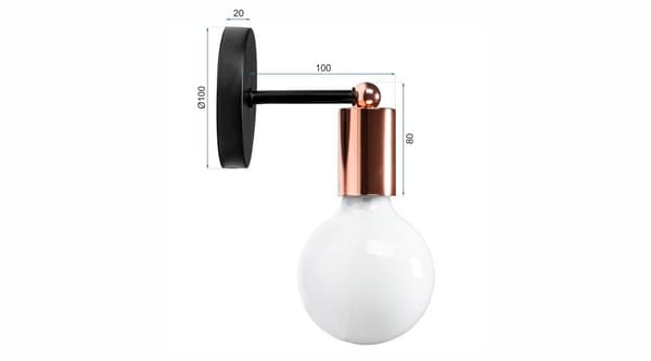 SEINÄVALAISIN METALLINEN SEINÄVALAISIN 392205 MATTE MUSTA