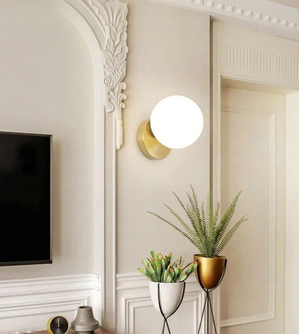 VÄGGLAMPA VÄGGLAMPA GLASKULA APP950-1W GULD