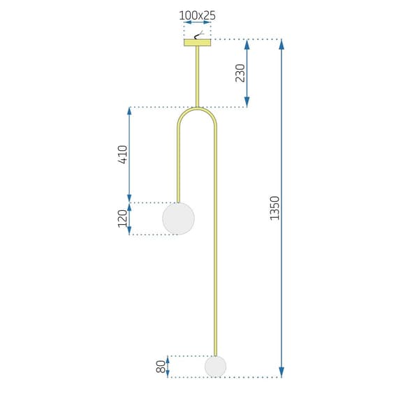 TAK HÄNGANDE LAMPA GLAS SFÄRER APP964-2CP GULD