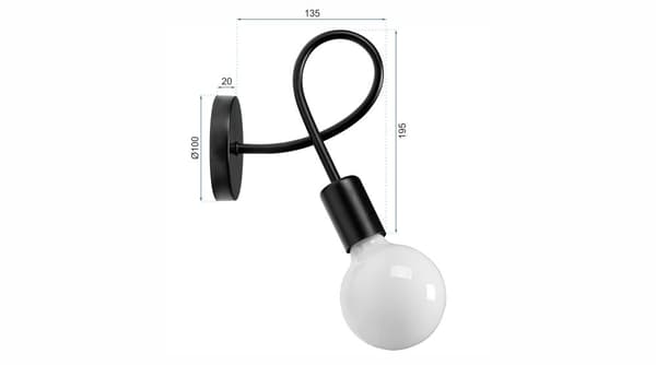 LOFT PARADISE METALLINEN SEINÄVALAISIN SCONCE 392199 MUSTA