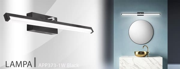 LED-KYLPYHUONEEN VALO PEILIN PÄÄLLÄ 12W 50CM APP373-1W MUSTA