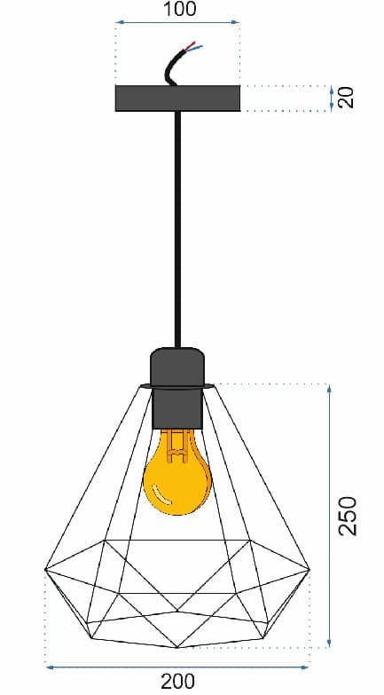 DIAMANT HÄNGANDE LAMPA 392197 LJUS GULD
