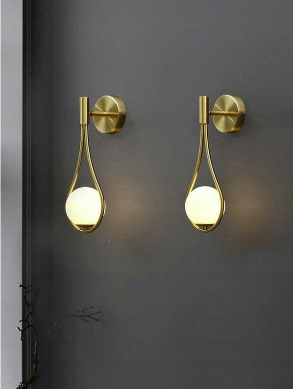 VÄGGLAMPA VÄGGLAMPA GLASKULA APP603-1W GULD