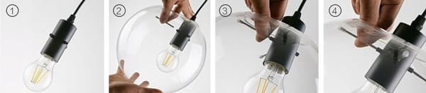 LASSI GLAS PENDEL LOFTSLAMPE 25 CM APP307-1CP SORT