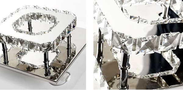 FIRKANTET KRYSTAL LOFTSLAMPE PLAFOND GLAMOUR 8W APP405-C APP406-C