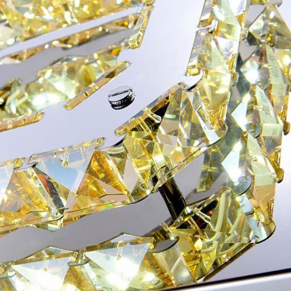 FIRKANTET KRYSTAL LOFTSLAMPE PLAFOND GLAMOUR 8W APP405-C APP406-C