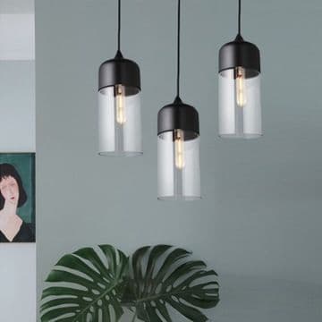 TAK GLAS HÄNGANDE LAMPA ZENIT B SVART