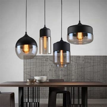 TAK GLAS HÄNGANDE LAMPA ZENIT B SVART