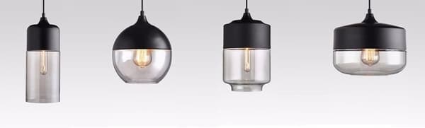 TAK GLAS HÄNGANDE LAMPA ZENIT B SVART