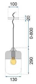 Miniatyrbild 11 av 11: TAK GLAS HÄNGANDE LAMPA ZENIT B SVART