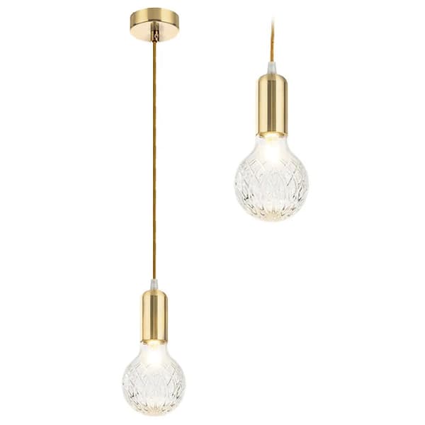 RETRO ENKEL HÄNGANDE TAKLAMPA APP649-1CP GULD